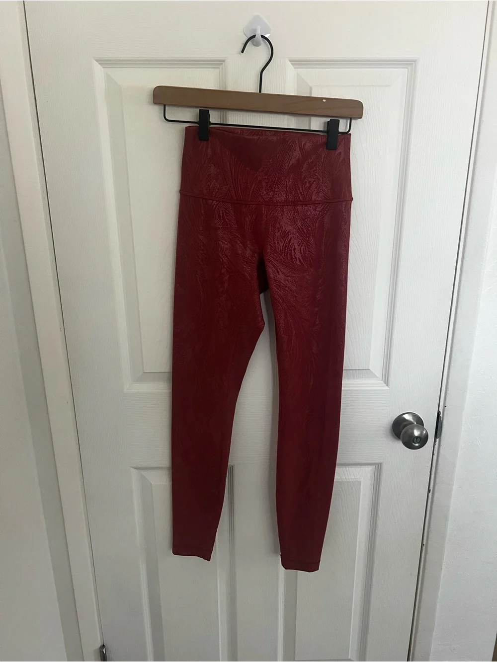 lululemon athletica Red High-Rise Textured Leggings